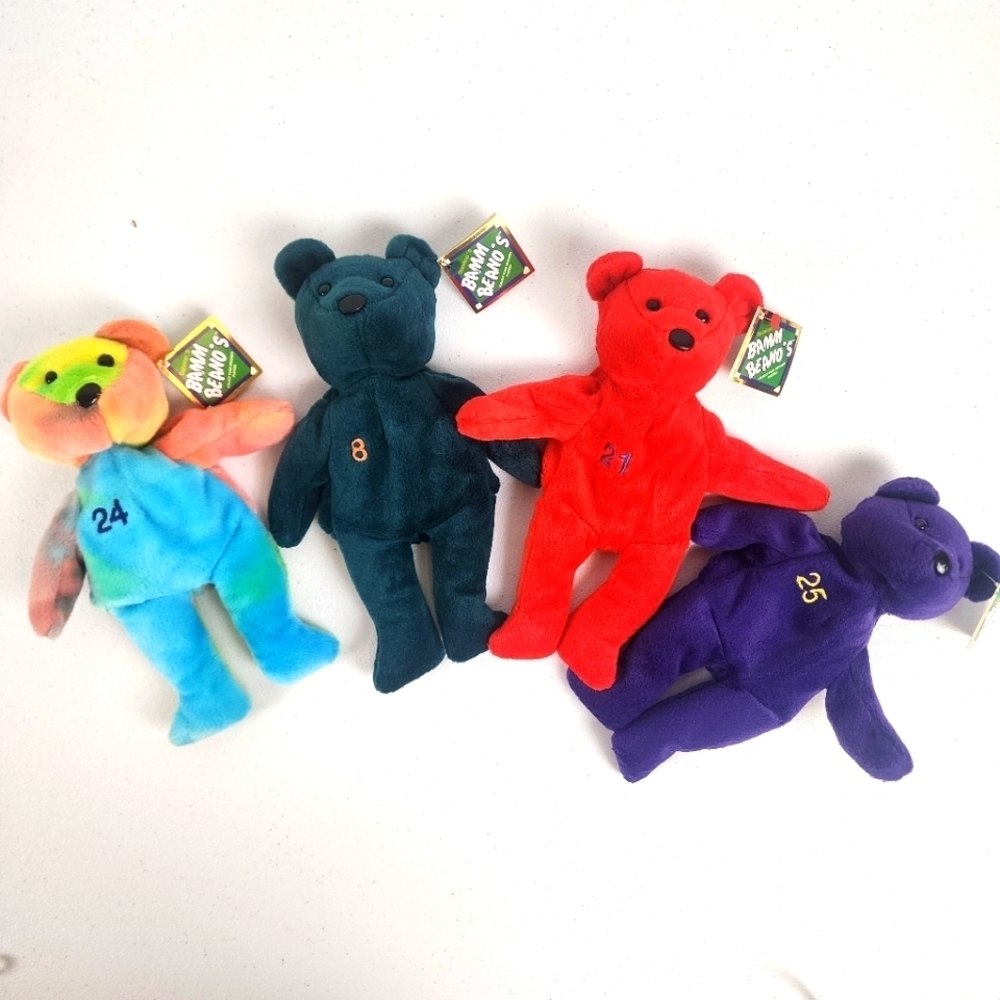 Vintage Salvino's Bamm Beano's Collectible MLB Plush Beanies Lot of 4